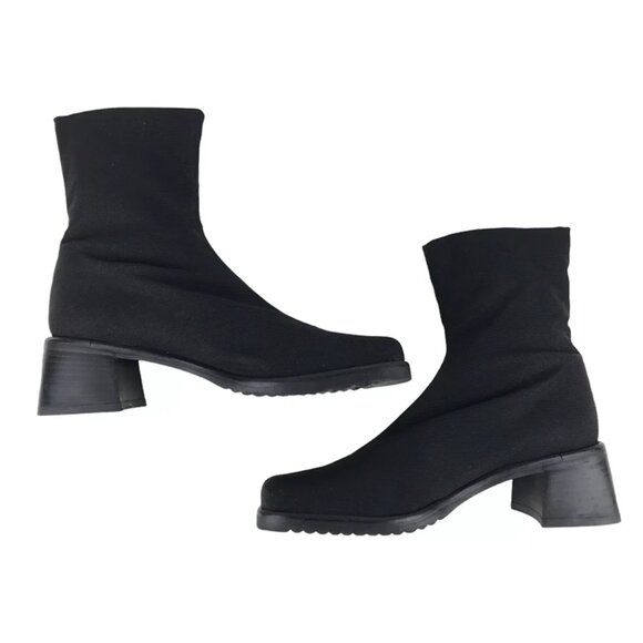 Mezlan Womens Black Round Toe Stretch‎ Pull On Ankle Platform Boots Size US 9 M - Picture 6 of 9